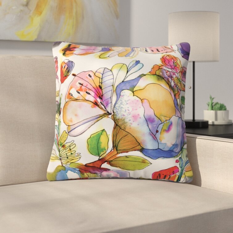 Bungalow Rose Emdadur Floral Polyester Throw Pillow Reviews